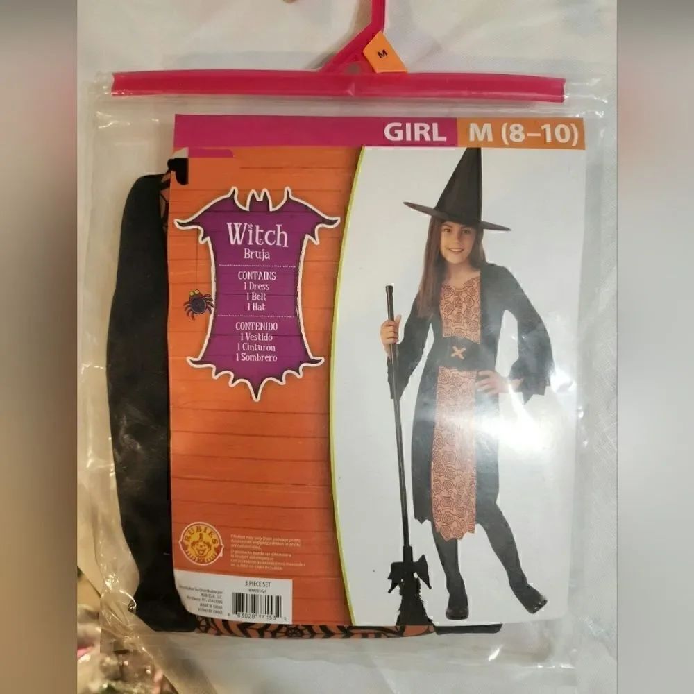 NWT Girl Halloween Witch Costume, Size M 8-10